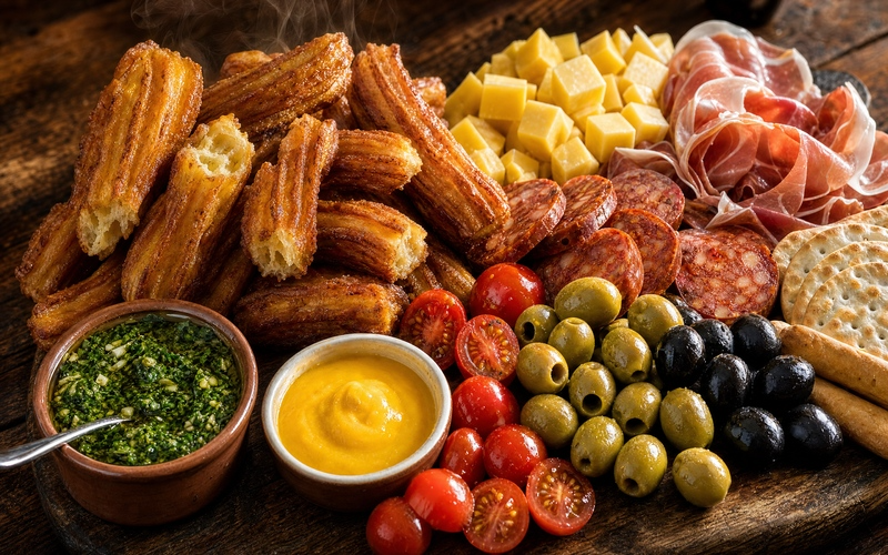 Churros salados en picada argentina